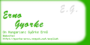 erno gyorke business card