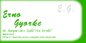erno gyorke business card